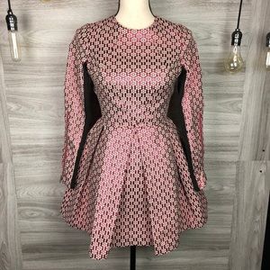 Nasty Gal Pink Pleated Brocade Mini Dress XXS